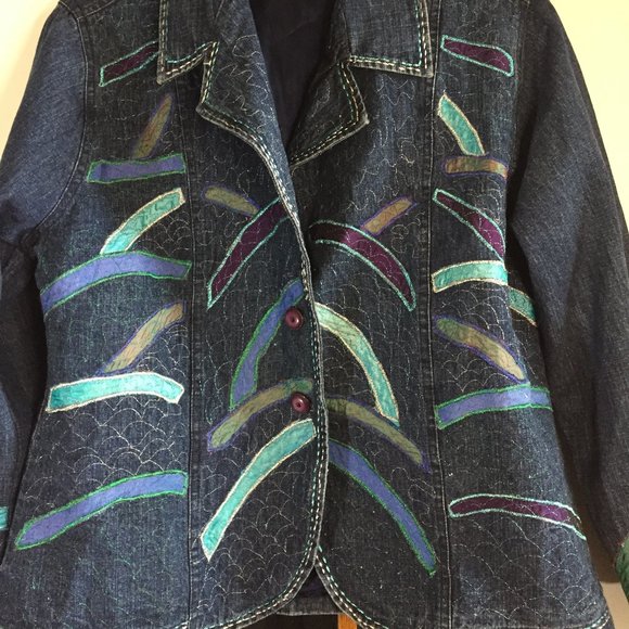 VINTAGE PASSION PATCHWORK DENIM JACKETS SIZE M - Picture 2 of 6